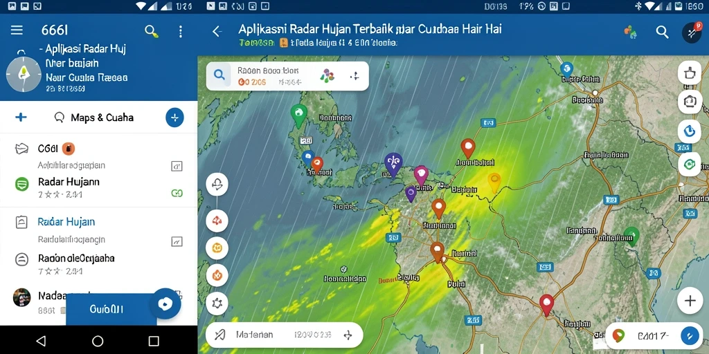 Tampilan antarmuka aplikasi Radar Hujan yang informatif dan mudah digunakan.