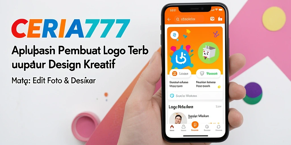 Antarmuka CERIA777 yang ramah pengguna untuk pembuatan logo.