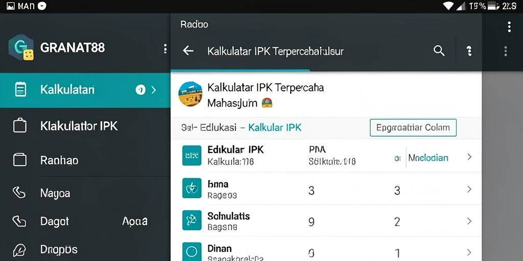 Tampilan antarmuka GRANAT88 yang sederhana dan fungsional untuk Kalkulator IPK.