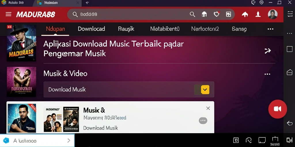 Antarmuka MADURA88 yang memudahkan pengguna dalam Download Musik.