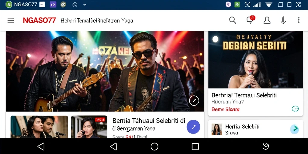 Antarmuka NGASO77 yang menarik dan informatif tentang hiburan selebriti.