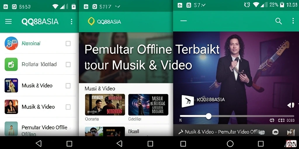 Antarmuka QQ88ASIA menunjukkan fungsi Pemutar Video Offline yang inovatif.
