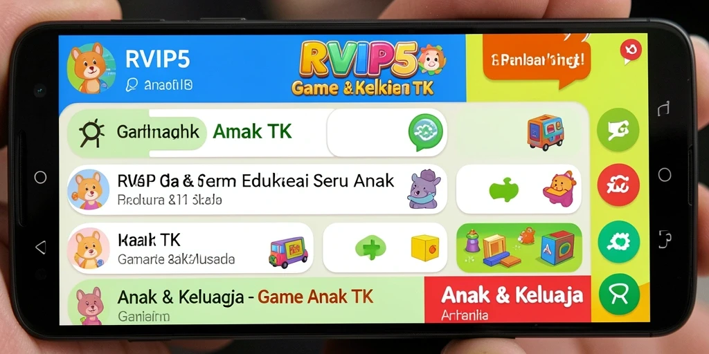 Antarmuka ceria dan permainan edukatif untuk anak-anak.